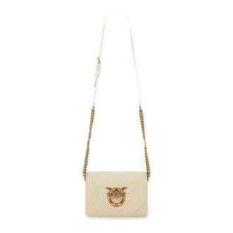 Pinko Cross Body Bags, female, Beige, Size: ONE SIZE Mini Love Bag Click