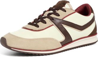 Rag & Bone Womens Retro Trainer Sneakers, Cream/Dark Brown
