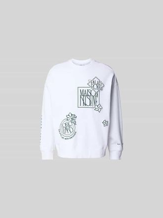 Maison Kitsun&eacute; Oversized Sweatshirt aus Baumwoll-Mix in Weiss, Gr&ouml;&szlig;e XL