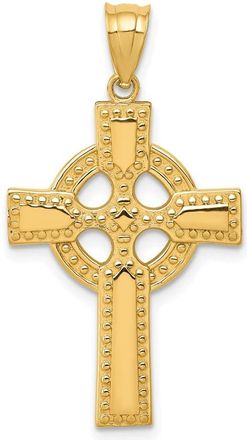 Diamond2Deal 14k Yellow Gold Celtic Cross Pendant