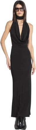 Undress Code Abito lungo con nodo - Dames - Maxi kleedjes - Zwart - M - Kleedjes
