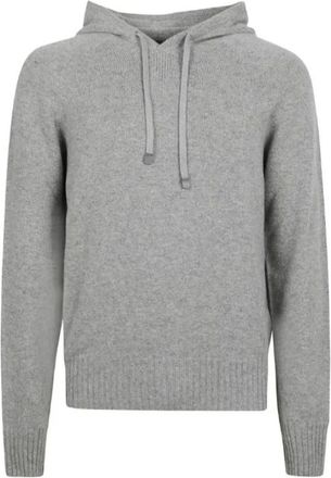 Tom Ford Truien & Vesten, Heren, Grijs, L, Kasjmier, Trui met capuchon en lange mouwen