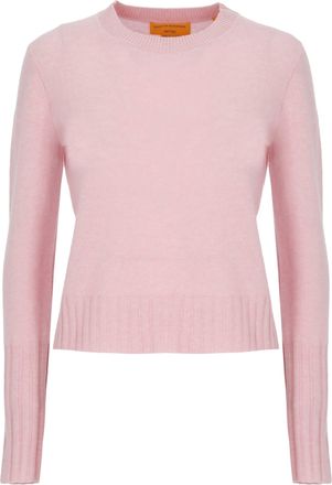 Guest In Residence Pink Shrunken Crew Cashmere Sweater