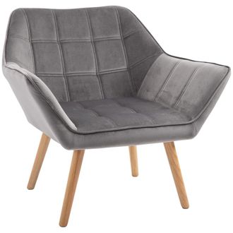 HOMCOM Butaca de sal&oacute;n 67x61.5x71 cm gris
