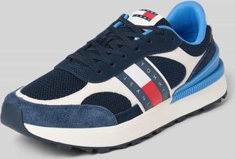 Tommy Jeans Low Top Sneaker mit Echtleder-Besatz Modell TECHNICAL RUNNER ESS in Dunkelblau, Gr&ouml;&szlig;e 40