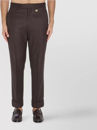 Burberry tailored wool trousers cuffed hem