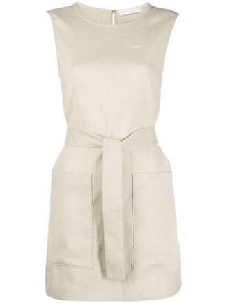 Fabiana Filippi scarf sleeveless dress - Neutrals