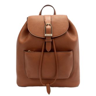 Fiorelli Womens Etta Buckle Backpack, Stylish Drawstring Closure Rucksack with Statement Buckle Detail, Faux Leather, Black