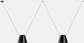 Leds - C4 Attic - L&aacute;mpara Colgante Decorativa De Techo Negro Mate 2x E27 / 75cm X 200cm - Leds-c4