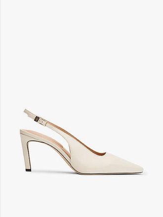 Tommy Hilfiger Leather Pointed Toe Slingback Heels