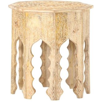 vidaXL Mesa Auxiliar De Madera Maciza De Mango &Oslash;48 Cm Vidaxl