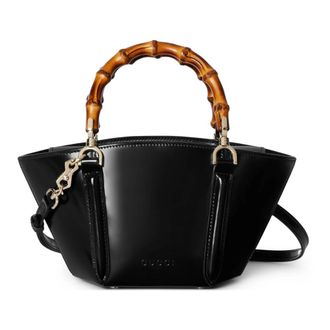 Gucci Mini Bamboo Top Handle Tote Bag - female - Gucci - Handbags - Black - ONE SIZE - Bags