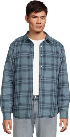 FlyLow Sinclair Insulated Flannel Mens Clothing Ocean/Abyss Plaid : 2XL, Polyester