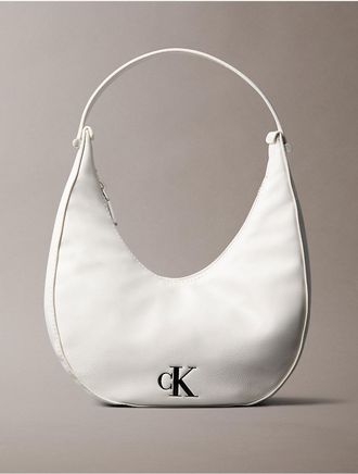 Calvin Klein Womens Curved Small Shoulder Bag - Open White