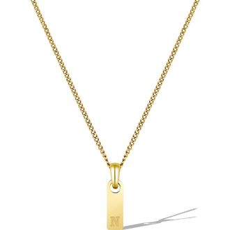 Vincero Mens Initial Pendant Necklace in Gold - N at Nordstrom