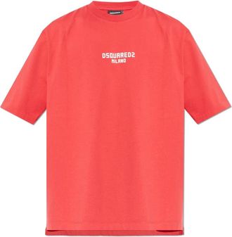 Dsquared2 Tops, Heren, Rood, 3Xl, Katoen, Logo T-Shirt
