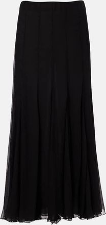 Chloé Chloé Pleated silk muslin maxi skirt