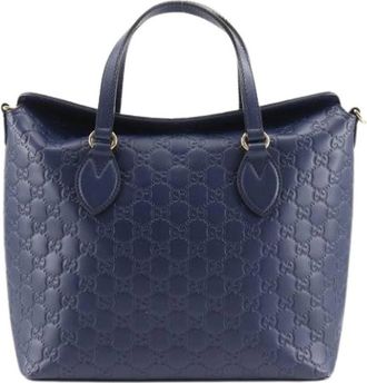 Gucci Tweedehands leren handtassen - Heren - Vintage Handtas - Blauw - ONE Size - Leer - Vintage