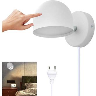 OEM Aplique De Pared Led De 9w Con Enchufe, L&aacute;mpara T&aacute;ctil Regulable Con Rotaci&oacute;n De 360&deg;, Luz Blanca C&aacute;lida De 3000k Para Sala De Estar Y Dormitorio
