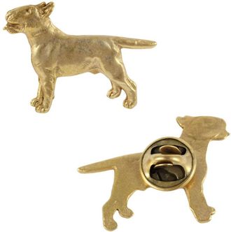 OEM Bull Terrier, Bull Terrier Iii - Broche Chapado En Oro, Elegante Adorno Con Un Perro, Broche &Uacute;nico De Art-dog