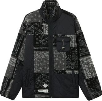 Musium Div. Gewatteerd jack met patchwork - Zwart