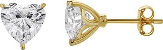 LuvMyJewelry Felicity 14K Yellow Gold Lab Grown Heart Solitaire Diamond Earrings - 2.16 Cts at Nordstrom