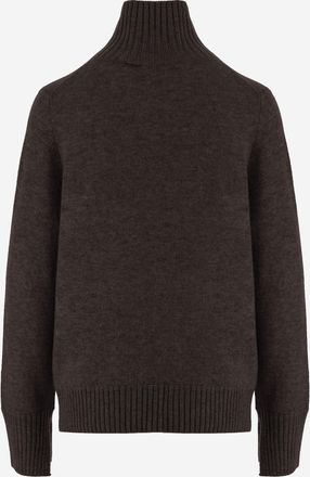 Allude Womens Cashmere Sweater Dark Brown