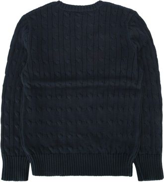 Polo Ralph Lauren Boys Cable-Knit Crewneck Sweater Navy Cotton