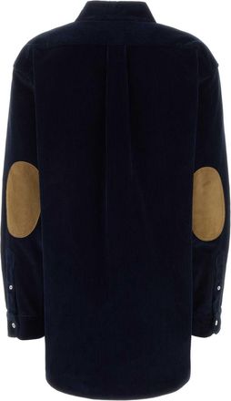 Miu Miu Womens Corduroy Shirt Navy Cotton