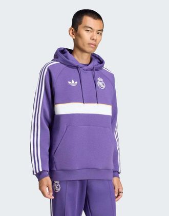 adidas Real Madrid Originals felpa con cappuccio viola