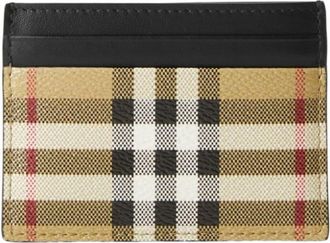 Burberry Vintage Check leather cardholder - men - Polyurethane/Polyester/Cotton/Calf Leather/Viscose - One Size - Neutrals
