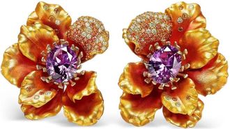 Anabela Chan 18kt geelgouden vermeil Magma Poppy oorbellen - Oranje