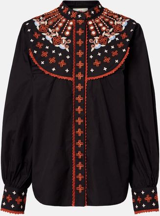 Farm Rio Embroidered cotton shirt