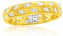 Suzy Levian Cubic Zirconia Leaf Band Ring in Yellow at Nordstrom Rack, Size 5.5