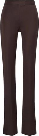Sportmax Broeken - Dames - Slim Fit Broeken - Bruin - S - Wol - Broeken