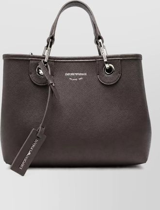 Emporio Armani grained logo print shoulder bag