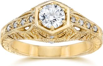 Pompeii3 Emery.70Ct Vintage Diamond Antique Engagement 14K Yellow Gold