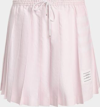 Thom Browne 4-Bar Cotton Drawstring Miniskirt