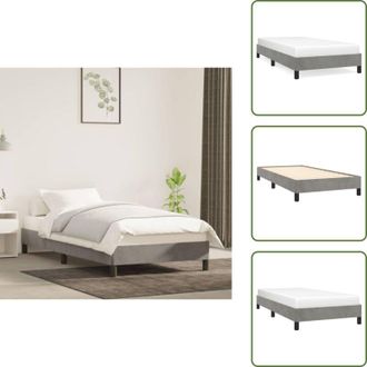 vidaXL The Living Store Giroletto senza Materasso Grigio Chiaro 90x190 cm Velluto - Materasso giroletto
