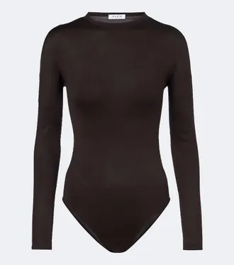Alaia Ala&iuml;a Silk-blend jersey bodysuit