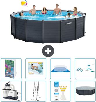 Intex Piscina Graphite Panel Redonda - 478x124 Cm - 9-piezas S618