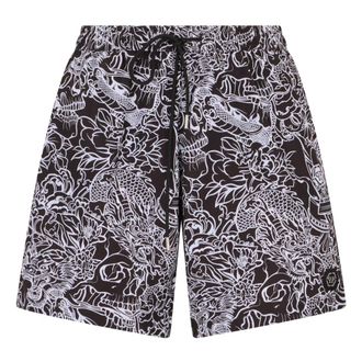 Philipp Plein Ba&ntilde;ador Skull Estampado Integral - Swimwear - Hombre - Negro - 2XL