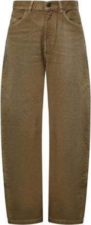 The Attico Lange broek - Dames - Loose Fit Jeans - Groen - W28 - Leer - Jeans