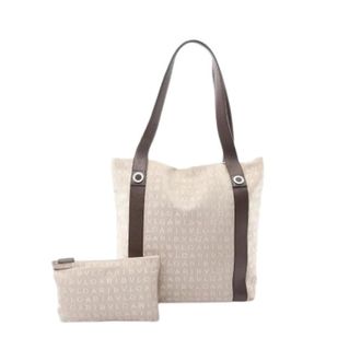 Bulgari Pre-owned Tote Bags, female, Beige, Size: ONE SIZE Pre-owned Canvas Shoulder Bag