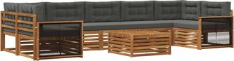 vidaXL Conjunto De Sof&aacute;s De Exterior 8 Uds. Natural Y Antracita Vidaxl