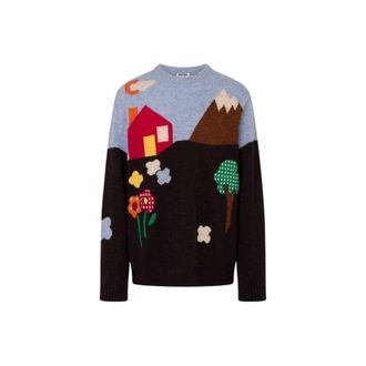 Moschino Shetland Wool Pullover Archive - male - Moschino - Round-neck Knitwear - Multicolor - XL - Knitwear
