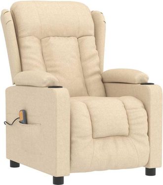 vidaXL Sill&oacute;n De Masaje De Tela Color Crema Vidaxl