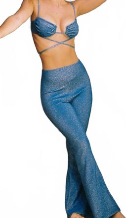 Montce Swim High-Waisted Flair Pant In Sky Sparkle