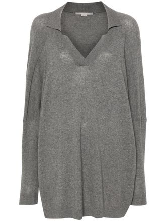 Stella McCartney Maglione stile polo mélange - Grigio