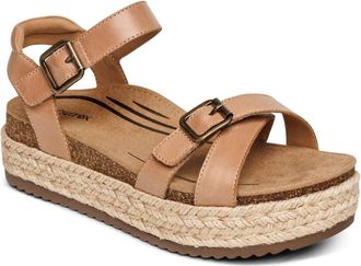 Aetrex Womens Paula Platform Sandal In Camel
